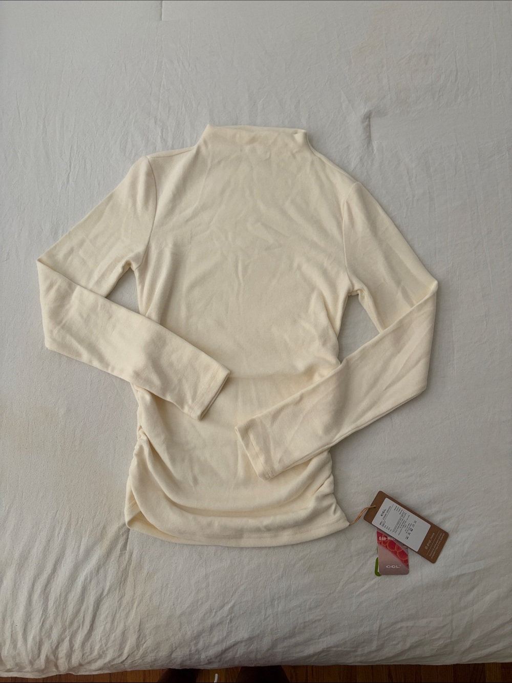 OGL Creamy Ivory Long Sleeve Mock Neck Top
